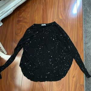 Theo and Spence Soft Black Speckled top